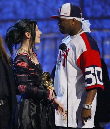 Amy Lee accepting the grammy for Best New Artist, and 50 Cent